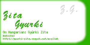 zita gyurki business card